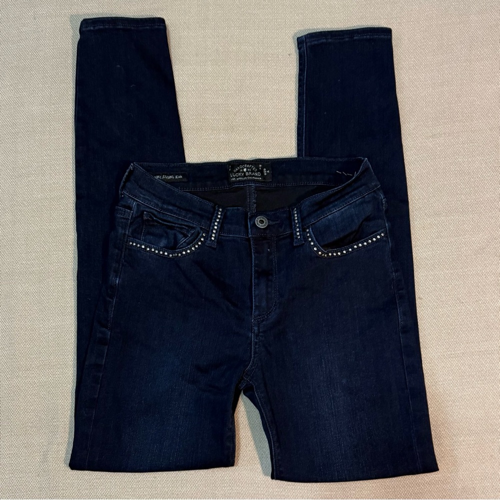 Lucky Brand Dark Blue Women's Skinny Jeans with Studs Size 8/29